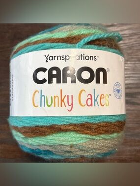 Caron Chunky Cakes Multicolor Yarn - Teal, Mint & Brown